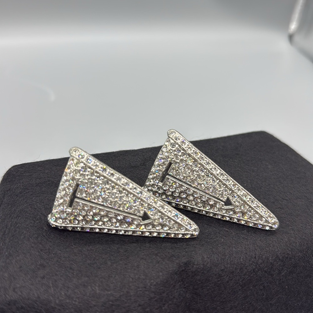 1920’s ART DECO FUR CLIP SILVER RHINESTONES